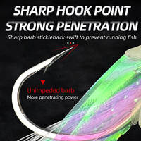 5 hameçons en plastique Sabiki pour la pêche en eau salée, leurres de pêche, montages d'appâts, hameçons à tête de poisson véritable, luminescence dans le noir, flash