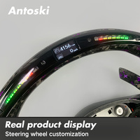 Volant de Voiture en Fibre de Carbone Forgé Personnalisé Violet avec LED Intelligente pour BMW E90 E91 E92 E93 E80 E83 E81 E82 E87 M3 G20 G30