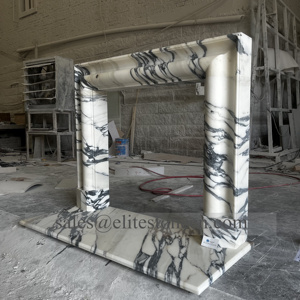 Chimenea de Leña de Mármol Natural Tallada a Mano de Alta Calidad, Diseño Francés, Moderna, Independiente, para Sala de Estar u Hotel - Product Image 5