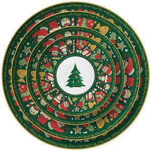 ชุดจานชามลายต้นคริสต์มาสสำหรับตกแต่ง ทำจากเซรามิกเนื้อละเอียด พร้อมชุดภาชนะสำหรับใช้ในบ้าน งานแต่งงาน และร้านอาหาร รุ่นใหม่ - Product Image 6