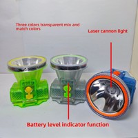 Lampe frontale LED d'urgence extérieure IP65 transparente, double batterie au lithium, longue autonomie, pour plongée et piscine