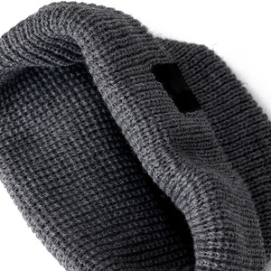 Custom Woven Label Eco Friendly Sustainable RPET Acrylic Wool Material Unisex Gorras Cuffed Skull Cap Beanie Waffle Knitted Hat - Product Image 3