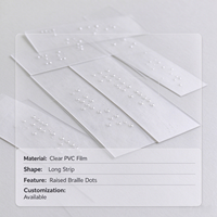 Autocollant Braille personnalisé en PVC transparent, étiquette tactile Braille transparente avec points en relief pour signalétique publique