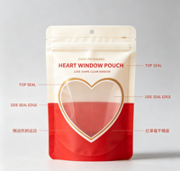 Sachet d'emballage alimentaire en plastique laminé avec fenêtre transparente et fermeture éclair, imprimé sur mesure, pour viande séchée, stérilisation