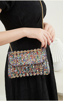 Sac de Soirée Designer pour Femme, Petit Sac Bandoulière Tendance, Pochette Femme en PU avec Chaîne, Rabat, Haute Qualité