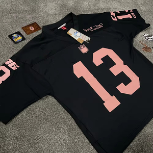 T-Shirt Rétro de Football Streetwear Personnalisé pour <span class=keywords><strong>Homme</strong></span>, Maillot Surdimensionné Imprimé, Coupe Boxy Épaules Tombantes, en Maille <span class=keywords><strong>Vintage</strong></span> - Product Image 5