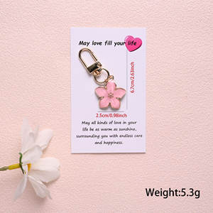 พวงกุญแจเคลือบเคลือบสีทองรูปดอกไม้พวงกุญแจสุดสร้างสรรค์ทำจากทองเหลืองจี้โลหะเสน่ห์พวงกุญแจสแตนเลสสำหรับกระเป๋านักเรียน - Product Image 5