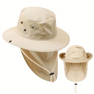 <b>Men</b> <b>Sun</b> With Neck Flap Wide Brim Boonie Waterproof Bucket <b>Hats</b> Uv Protection Caps Fishing <b>Hat</b> for Camping Hiking Garden Work - Product Image 2