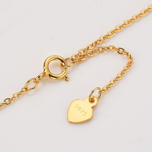 <span class=keywords><strong>Oro</strong></span> placcato 18K 925 in argento Sterling mese nascita donne delicate collana di cristallo naturale pietra natale - Product Image 4