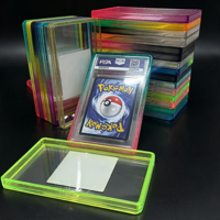 Plaque de protection arrière en TPU à paillettes dégradées 35pt pour cartes gradées, avec plaque en acrylique transparente pour cartes PSA