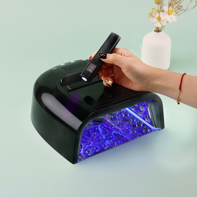 New Design Cordless UV Led Small Nail Lamp for Gel Manicure Professional Black Led Nail Lamp 128W Rechargeable