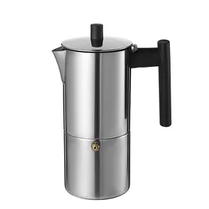 Nouvelles idées de produits Cafetière Moka portable personnalisée en acier inoxydable 2023 4 tasses