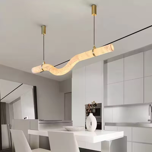 Lampadario di Design Lussuoso e <span class=keywords><strong>Semplice</strong></span> in Marmo Naturale, Lampada a Sospensione in Alabastro per Ristorante, Camera da Letto, Studio e Bar - Product Image 2