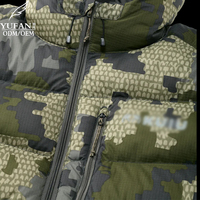YuFan personnalisé OEM ODM tissu Ripstop extensible Super Camouflage doudoune manteau pour hommes capuche réglable