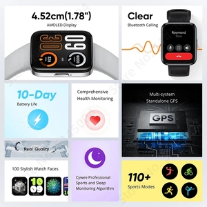 Version globale <span class=keywords><strong>Realme</strong></span> Watch <span class=keywords><strong>3</strong></span> <span class=keywords><strong>Pro</strong></span> Smart Watch 1.78 ''AMOLED Display Blood Oxygen Heart Rate Monitoring GPS BT SmartWatch - Product Image 5