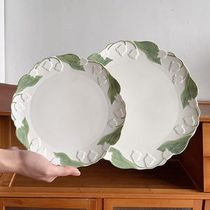 Set di piatti da pranzo di fascia alta in ceramica di alta qualità con <span class=keywords><strong>campanello</strong></span> tridimensionale in rilievo orchidea - Product Image 3