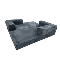 Canapé-lit modulaire en tissu avec éponge compressée, style chinois moderne, pieds en acier inoxydable, forme carrée, coussins doux pour salon