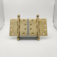 Charnière de porte moderne à roulement à billes OEM 4 x 4 pouces en laiton massif, durable, usinée, de qualité architecturale, finition laiton satiné, quincaillerie de porte