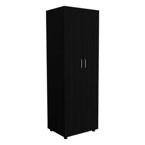 Ensemble de chambre à coucher London Armoire Egeo avec table de chevet en pin noir, 3 pièces - Product Image 3