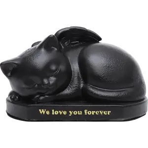 Wholesale Resin Pet Angel Wing Ash Urn Dog Cat Memorial Puppy Cremation Box Pet Urns for Ashes