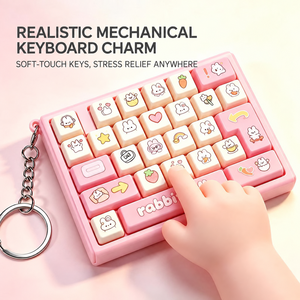 Juguete Antiestrés de Plástico, Llavero con Teclado Mecánico, Colgante para Mochila Escolar, para Niños y Niñas, Presiona las Teclas - Product Image 4