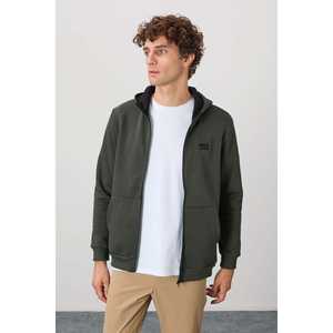 Sweat-shirt à capuche pour homme Hector, 100% coton, French Terry, manches régulières, kaki, 88139 - Product Image 2