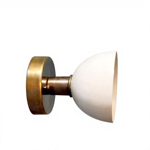 Minimalist Brass <b>Ceiling</b> <b>Light</b> Round <b>White</b> <b>Shade</b> Flush Mount Indoor Home Decor Removable Design Living Room Fixture - Product Image 3