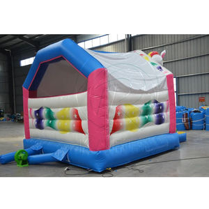 Château gonflable commercial en PVC pour enfants avec toboggan, combo château gonflable arc-en-ciel, maison de rebond à vendre - Product Image 6