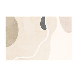 Tapis moderne abstrait crème rectangulaire antidérapant en fausse fourrure de cachemire pour salon et chambre à coucher, décoration haut de gamme pour la maison H 2129 - Product Image 4