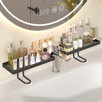 Nouveau support de rangement pour lavabo sans perçage, étagère simple autoportante en fer ajouré, égouttoir léger de luxe pour salle de bain