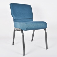 Chaises d'église empilables en métal gris bleu, robustes, à emboîtement, pour prêtres, pasteurs, sièges de culte, vente en gros