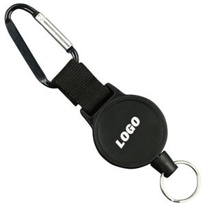 Porte-badge multifonctionnel robuste en acier inoxydable rechargeable avec enrouleur à haute résistance, crochet en D facile à tirer, pratique - Product Image 1