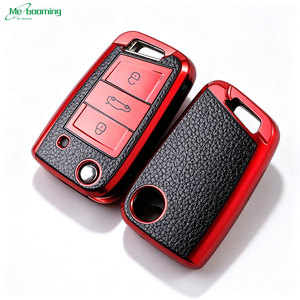 Custodia Protettiva per Chiave Auto con Portachiavi per Volkswagen VW Polo Golf7 MK7 Tiguan, Skoda Octavia Kodiaq <span class=keywords><strong>Karoq</strong></span>, Seat Ateca - Product Image 1