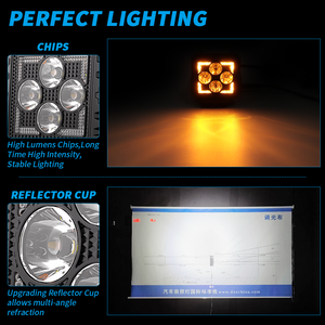Dxz mới 3inch vuông Đèn lái xe Spotlight kỹ thuật Xe <span class=keywords><strong>LED</strong></span> làm việc ánh sáng off-road Xe Sương Mù Ánh Sáng xe tải cảnh báo ánh sáng - Product Image 4