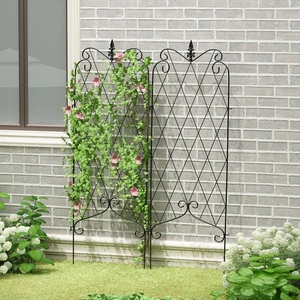 Vinyle plastique enduit pelouse jardin vigne <span class=keywords><strong>plante</strong></span> acier treillis panneau plantes grimpantes croissance soutien cour parc couleur noire - Product Image 5