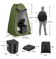 Tente de confidentialité escamotable avec toilettes portables, gel et sacs pour déchets, abri de douche instantané pour le camping, les voyages en voiture et la famille