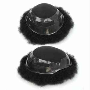 Prothèse capillaire indétectable pour homme, toupet afro en cheveux indiens Remy avec base PU + Mono, système capillaire afro - Product Image 5