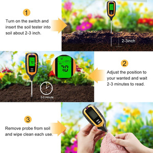 Upgrade Vier In Één Digitale Ph-Meter-Tuinbouwgereedschap Bodemvochtmonitor Met Lcd-Display-Temperatuur Zonlicht Tester - Product Image 4
