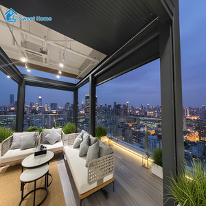 Pérgola Bioclimática Inteligente <span class=keywords><strong>Sweet</strong></span> Home con Techo de Láminas de Aluminio Motorizado, Sensor de Viento y Luces LED para <span class=keywords><strong>Terraza</strong></span> o Jardín - Product Image 1