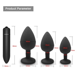 Masseur de <span class=keywords><strong>Prostate</strong></span> en Silicone noir pour adulte, 1 pièce, bouchon Anal, vibrateur, jouets sexuels pour femmes <span class=keywords><strong>et</strong></span> hommes - Product Image 2