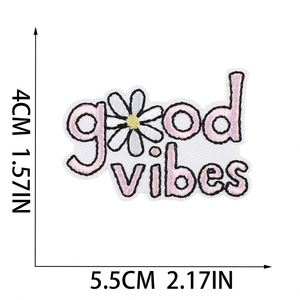 Iron on Embroidered Simple Style Round Sun Flower Daisy Patches for Clothes Bag Decoration - Product Image 6