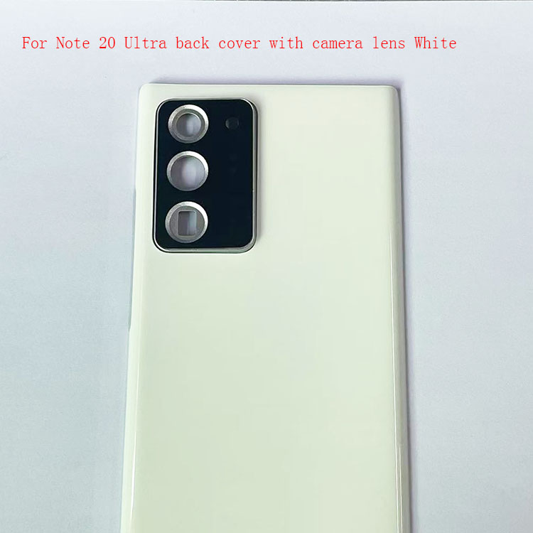 Pour Note 20 ultra couverture arrière avec objectif caméra blanc