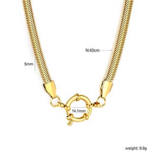 Collar de Moda Minimalista de Acero Inoxidable con Baño de Oro PVD de 18K, Cadena de Eslabones Ovalados Tipo Clip, Estilo Cubano, Sin Deslustre, Venta al por Mayor - Product Image 2