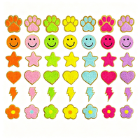 Patchs en chenille de Noël mignons et amusants, motifs smiley, cœur, étoile, éclair, patchs brodés pour vêtements, chapeaux, sacs, jeans, décoration DIY