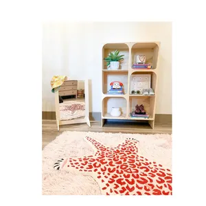 Custom new design Cube Bookcase Shelves Cubby Bookshelf Playroom Storage Montessori Wooden Furniture Book Shelf