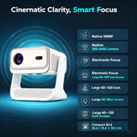 Projecteur Home Cinéma HTP N8 Nouvelle Conception LED LCD 1080P Haute Luminosité Stéréo HIFI Courte Portée Portable Prêt pour la 3D