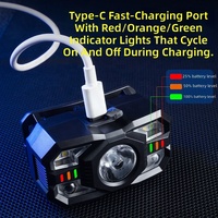 Lampe frontale LED portable avec capteur, 5 niveaux de luminosité, rechargeable par USB-C, longue durée de vie de la batterie, pour le camping en plein air et l'éclairage domestique