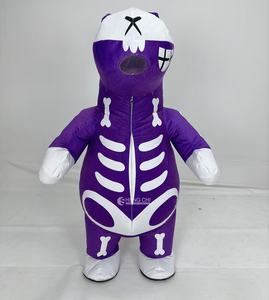 Mascotte gonflable âne squelette violet de haute qualité pour Halloween et Carnaval, costume de mascotte Baldi poppy pour adulte, sorcière mystérieuse - Product Image 1