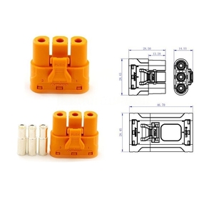 LCC30-M LCC30-F Silver Plated Copper MR60 Lock Crimp Connector 50A 12AWG 14AWG Agricultural <b>Drone</b> Lithium Battery Custom Harness - Product Image 4