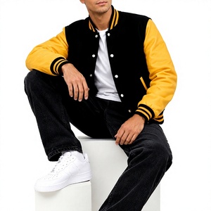Veste universitaire en toile pour hommes et femmes, style collégial, coupe décontractée streetwear, respirante, bordures côtelées, choix de couleurs personnalisables - Product Image 4